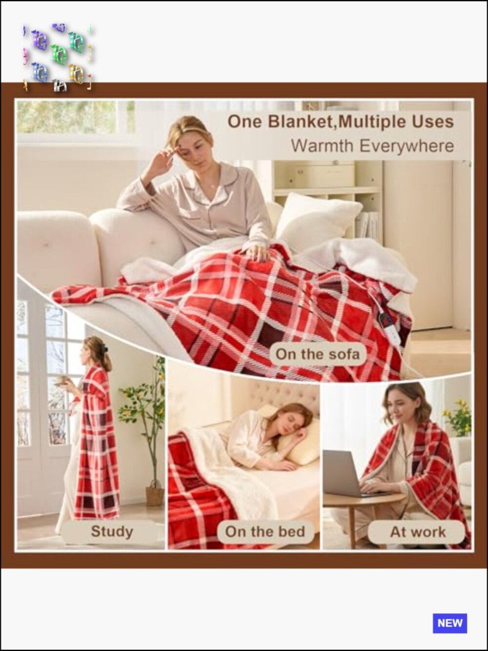 Ultra Soft Sherpa Electric Throw Blanket Fast Heating with Auto Off Safety - Picture 4 of 7